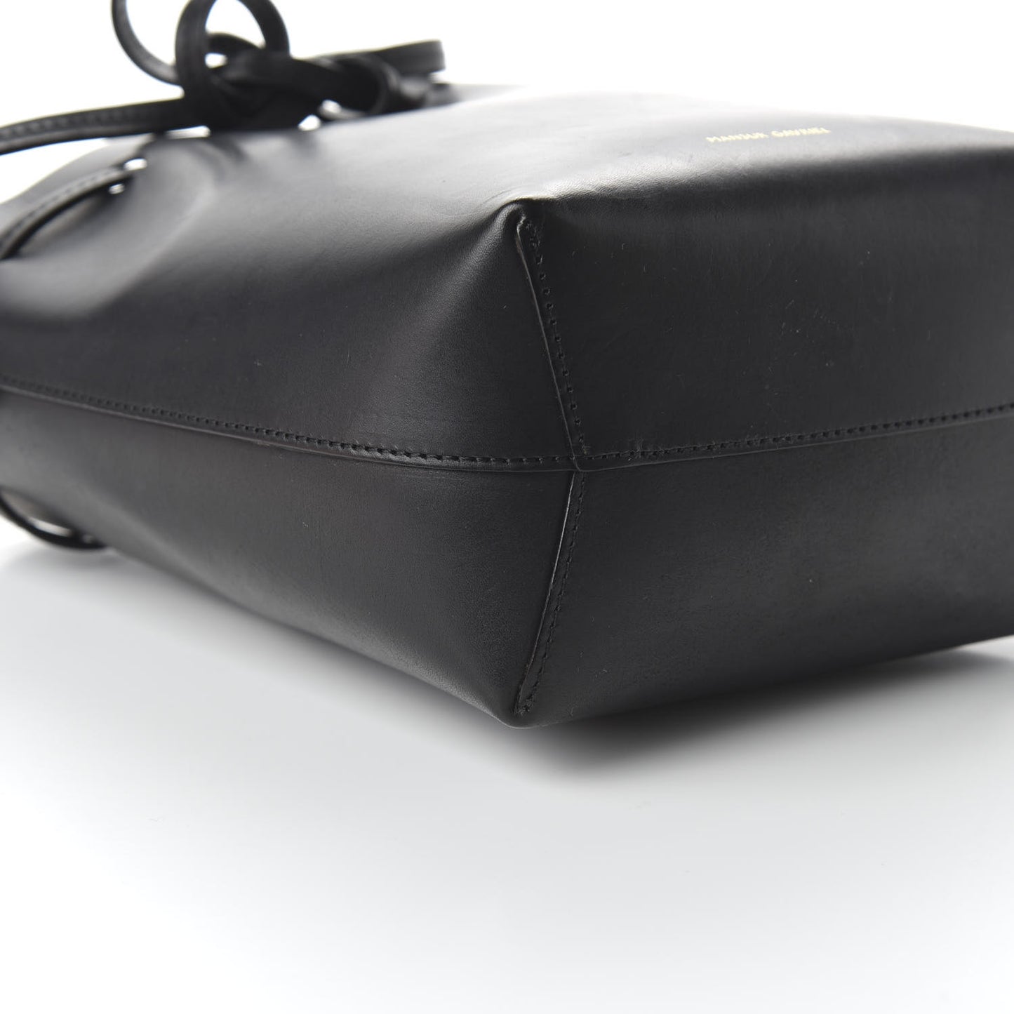 Vegetable Tanned Calfskin Mini Mini Bucket Bag Black Flamma