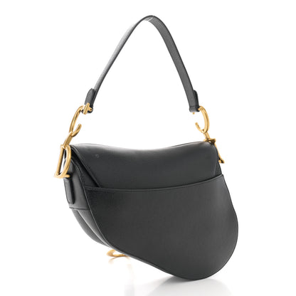 Christian Dior Grained Calfskin Saddle Bag Black 3 of 12