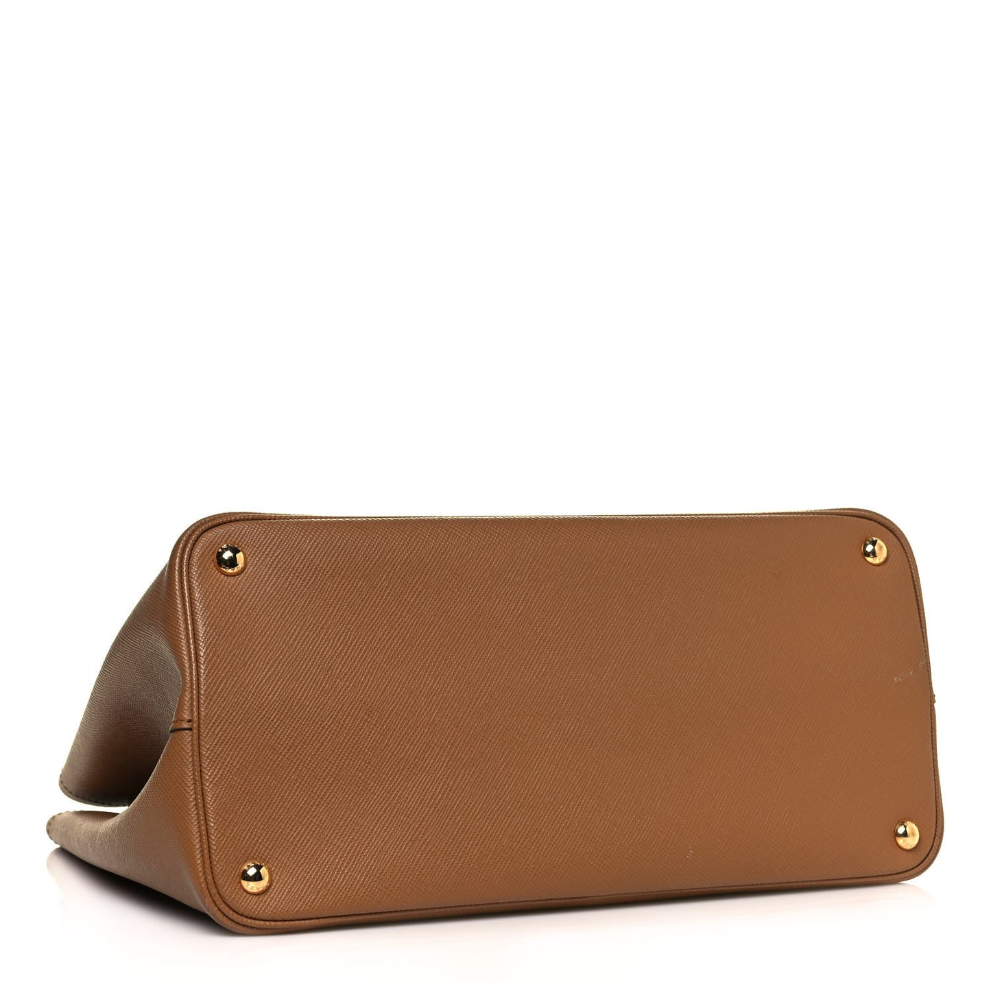 Saffiano Cuir Small Double Bag Caramel Fuoco