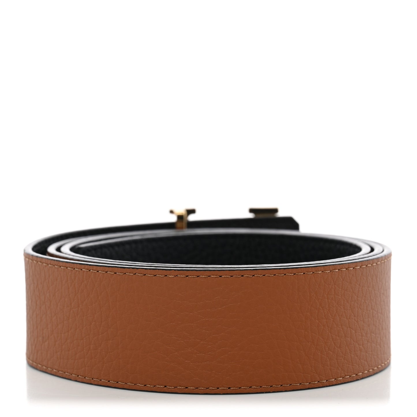 Taurillon Calfskin 30mm LV Initiales Reversible Belt 100 40 Black