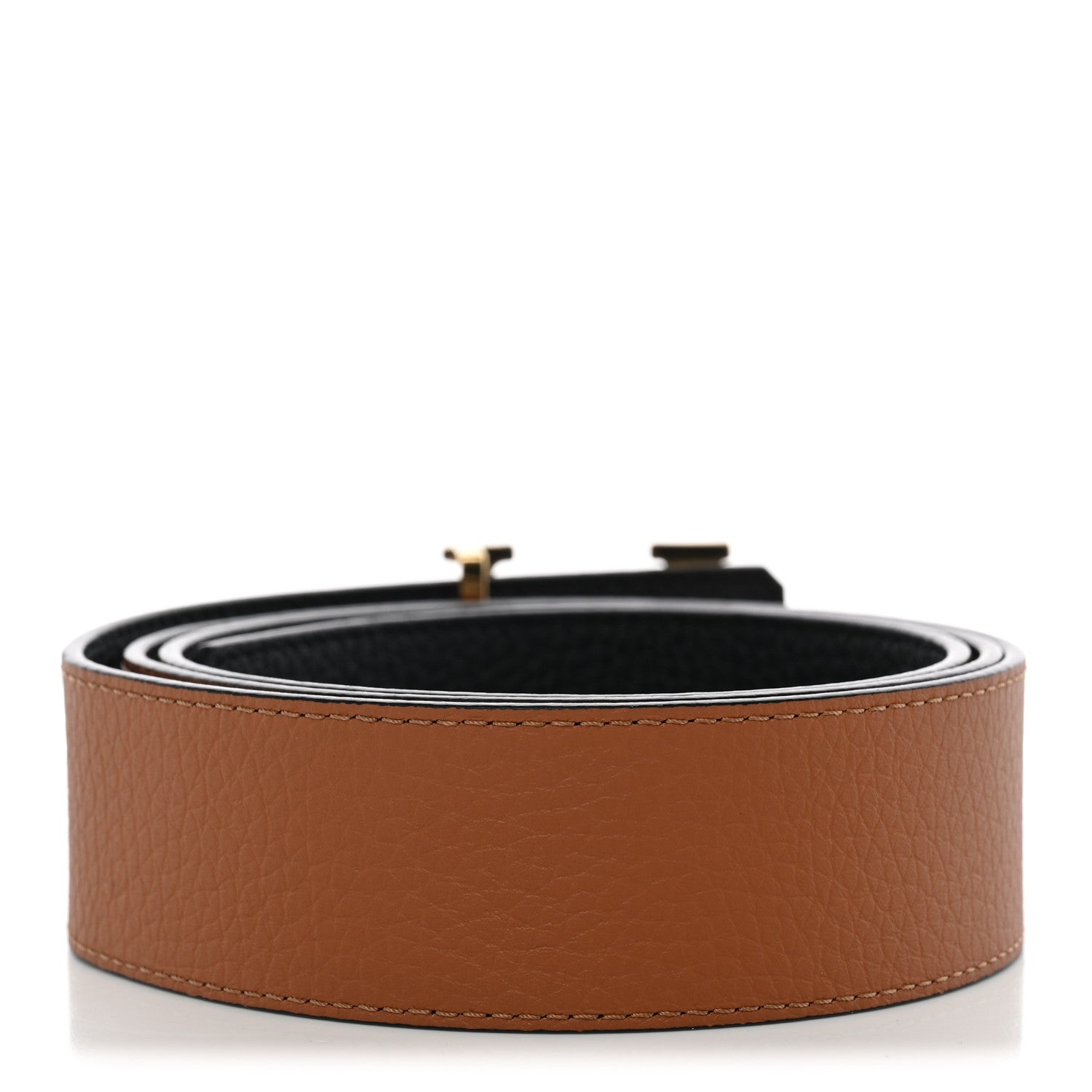 Louis Vuitton Taurillon Calfskin 30mm LV Initiales Reversible Belt 100 40 Black 2 of 6