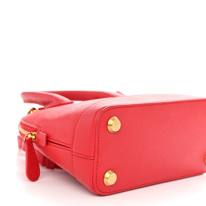 Balenciaga Signature Grained Calfskin Logo XXS Ville Top Handle Bag Rouge Coquelicot Black 7 of 8