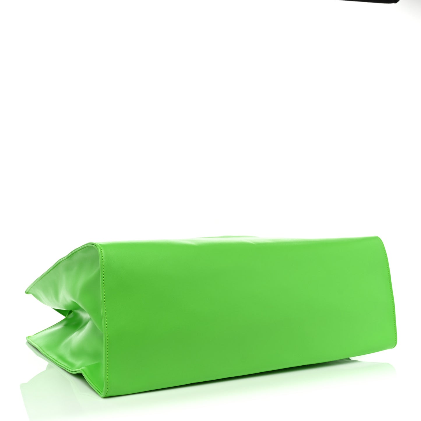 Vegan Leather Large Shopping Bag Highlighter Green