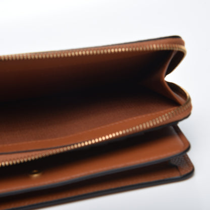 Valentino Garavani Grained Calfskin Vlogo Zip Around Wallet Saddle Brown 5 of 9