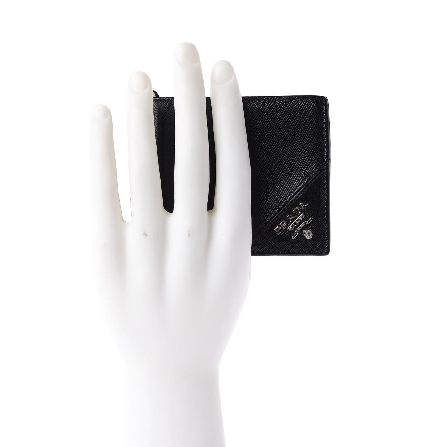 Saffiano Money Clip Bi-Fold Wallet Black