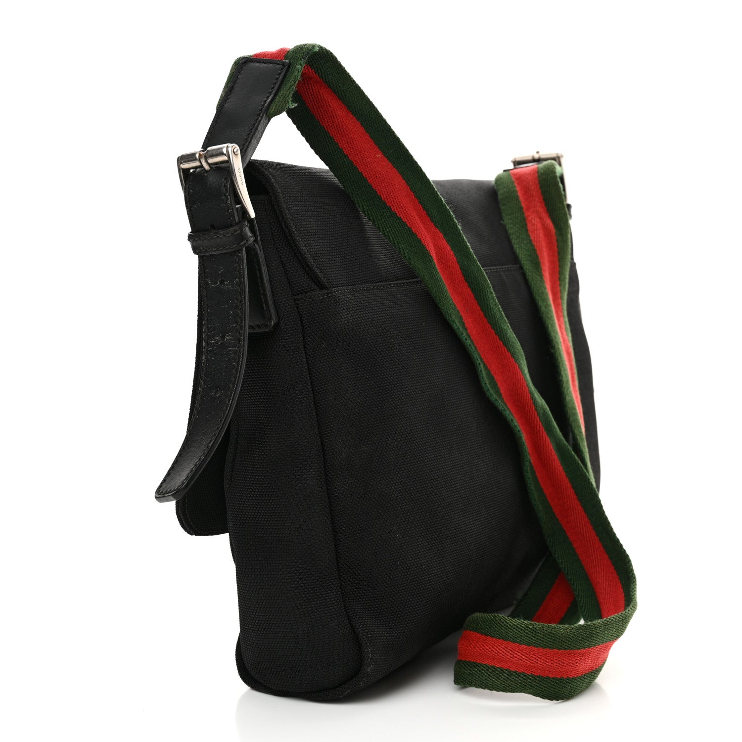 Gucci Techno Canvas Web Large Flap Messenger Bag Black 3 of 14