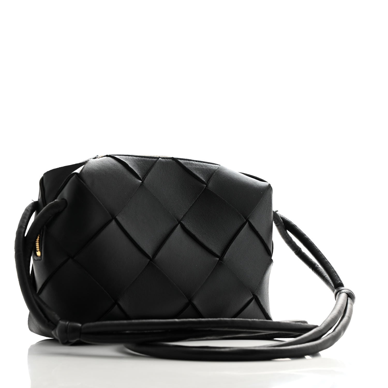 Bottega Veneta Lambskin Maxi Intrecciato Small Cassette Camera Bag Black 3 of 12