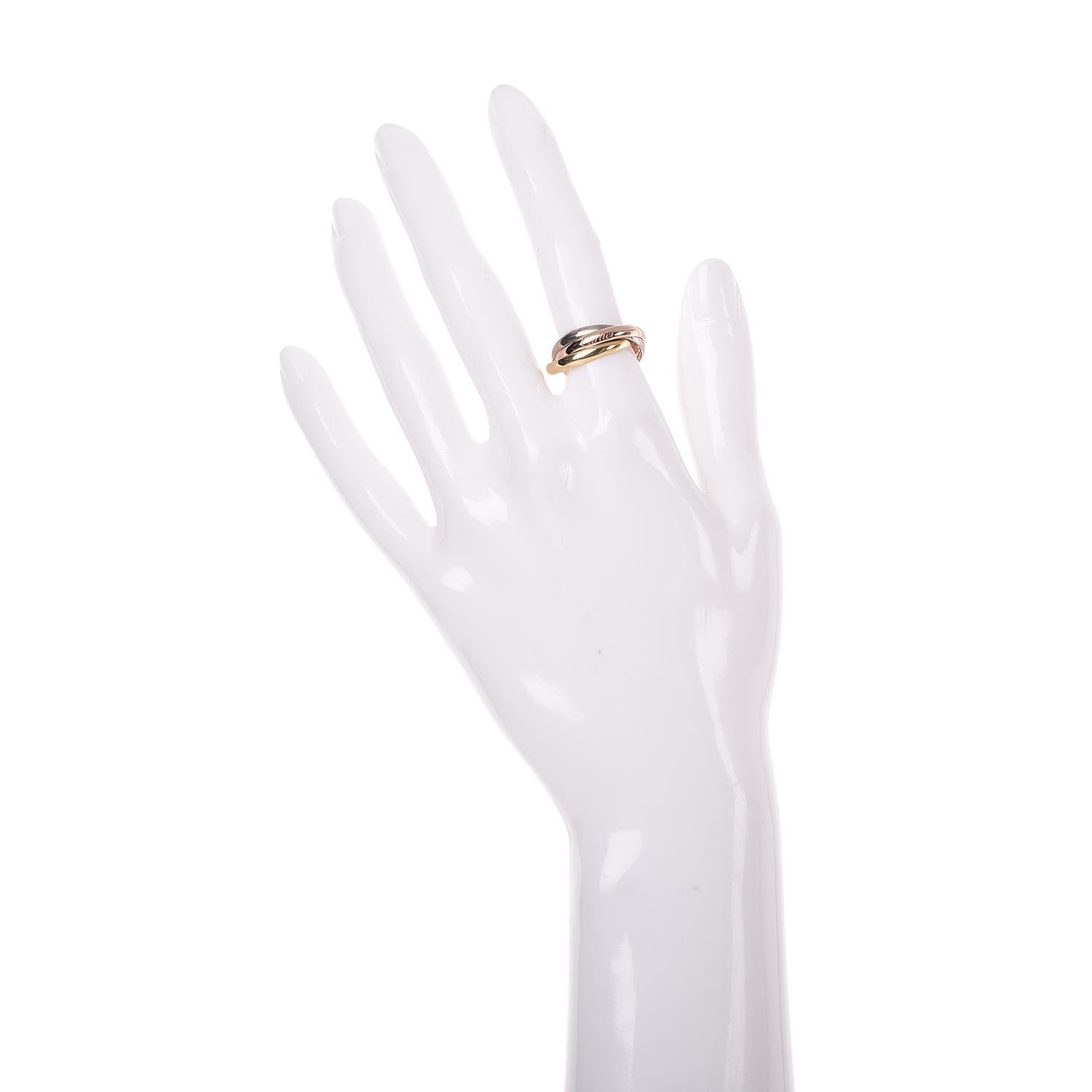 Cartier 18K Pink Yellow White Gold Small Trinity Ring 53 6.25 2 of 5