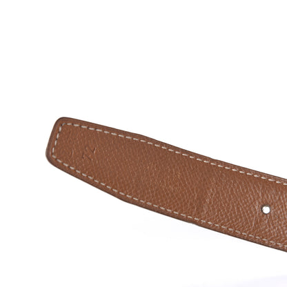 Hermes Box Courchevel 32mm Horsebit Belt 72 Black Gold 5 of 5