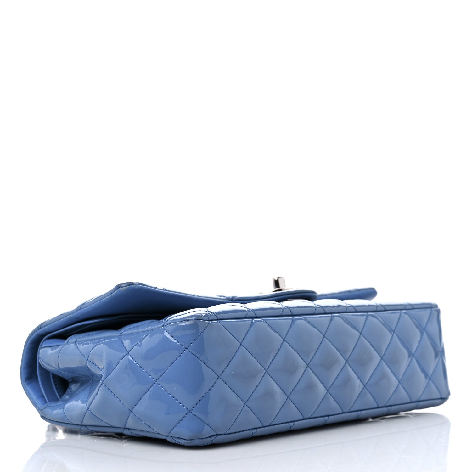 Chanel Patent Quilted Medium Double Flap Blue 4 of 14