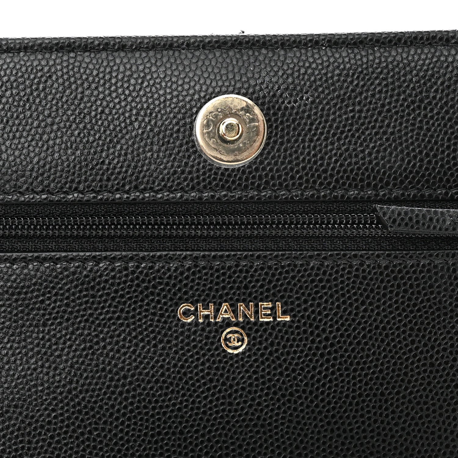Chanel Caviar Quilted Crystal CC Wallet On Chain WOC Black 6 of 12