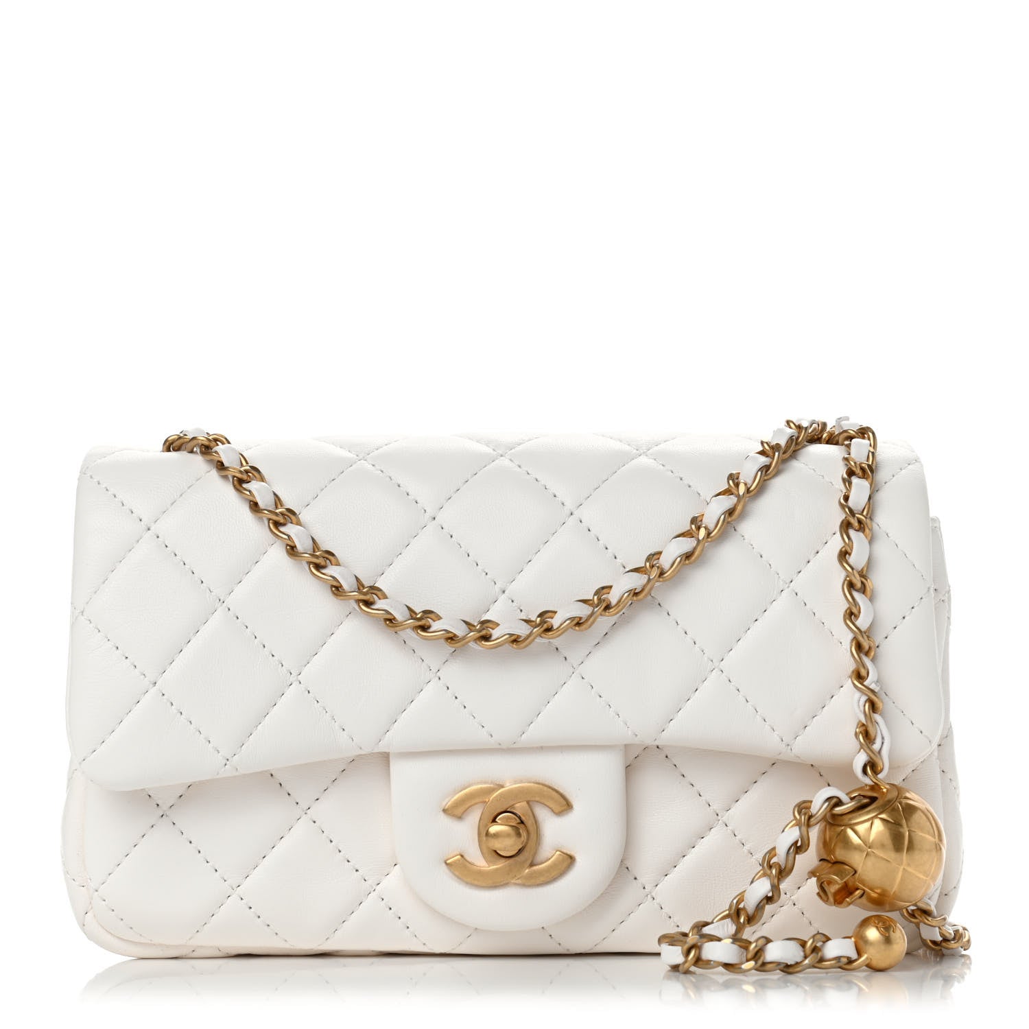 Chanel Lambskin Quilted Mini Rectangular Pearl Crush Flap White 1 of 4
