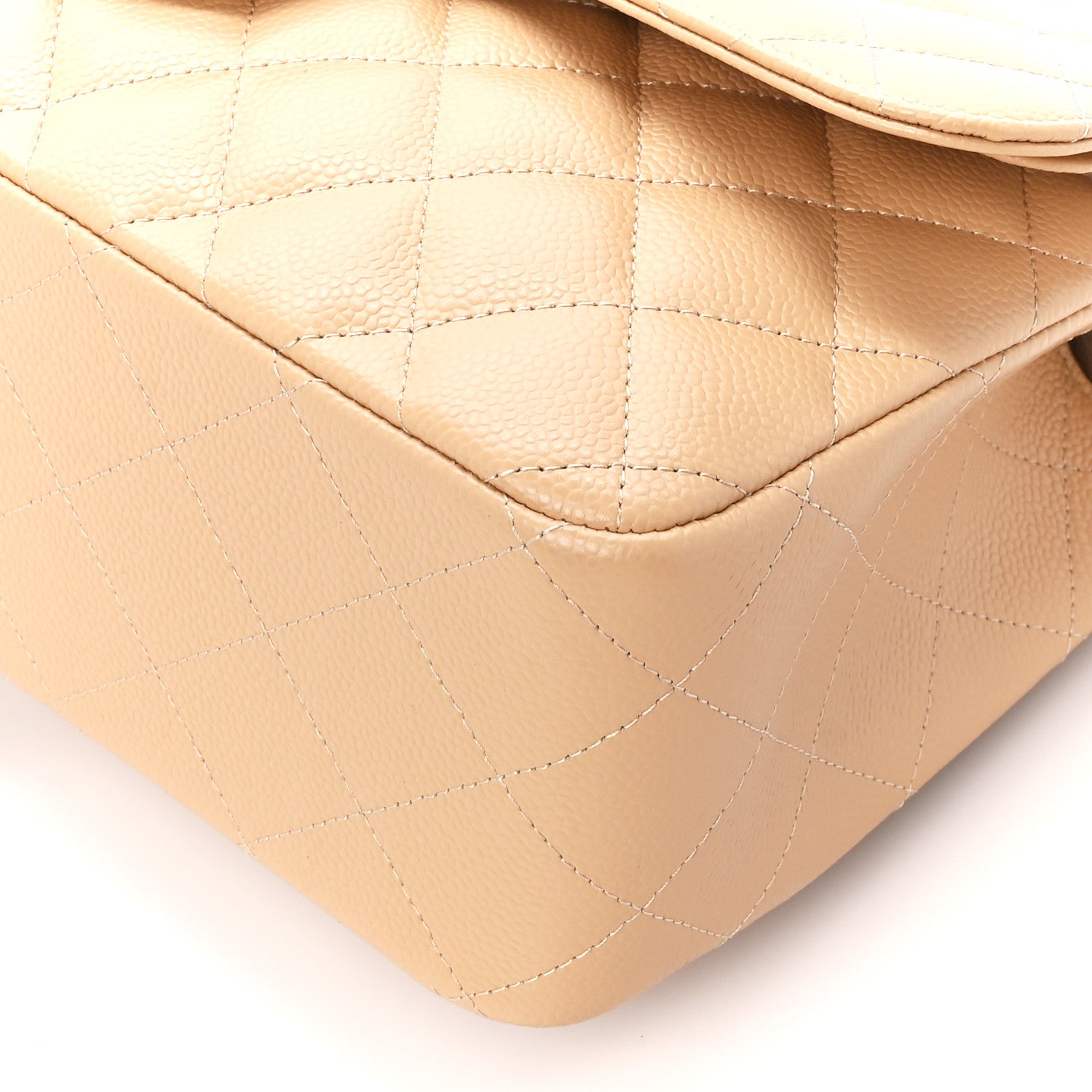 Chanel Caviar Quilted Jumbo Double Flap Light Beige 11 of 12