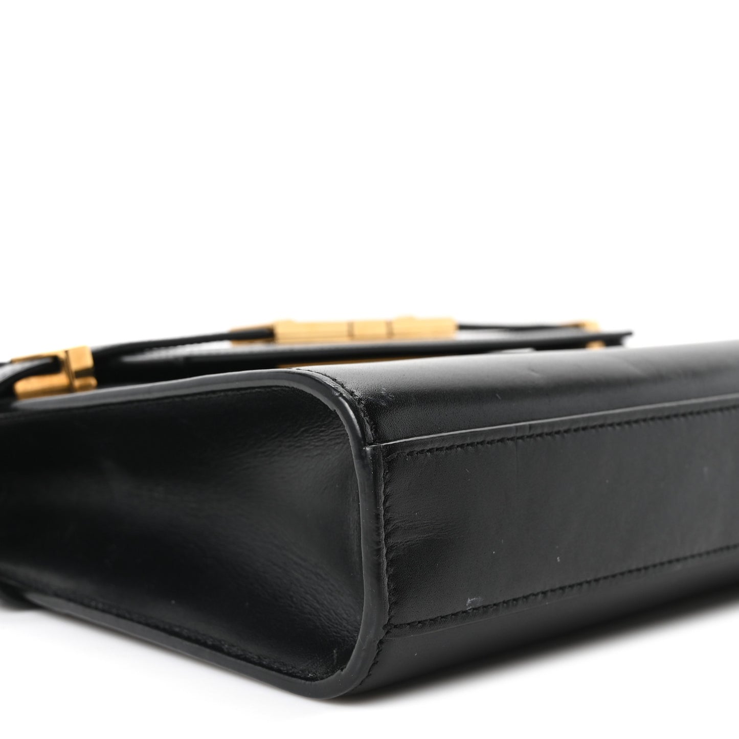 Smooth Calfskin Small Manhattan Shoulder Bag Black
