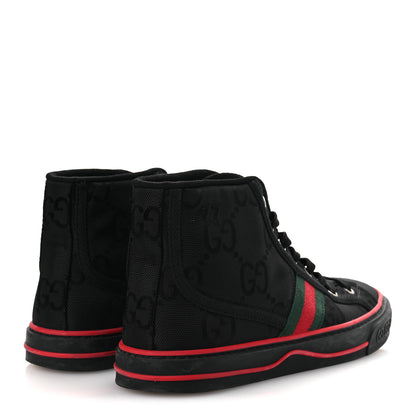 Gucci Econyl Nylon Web Monogram Off The Grid Womens 1977 Tennis High Top Sneakers 39 Black 5 of 11