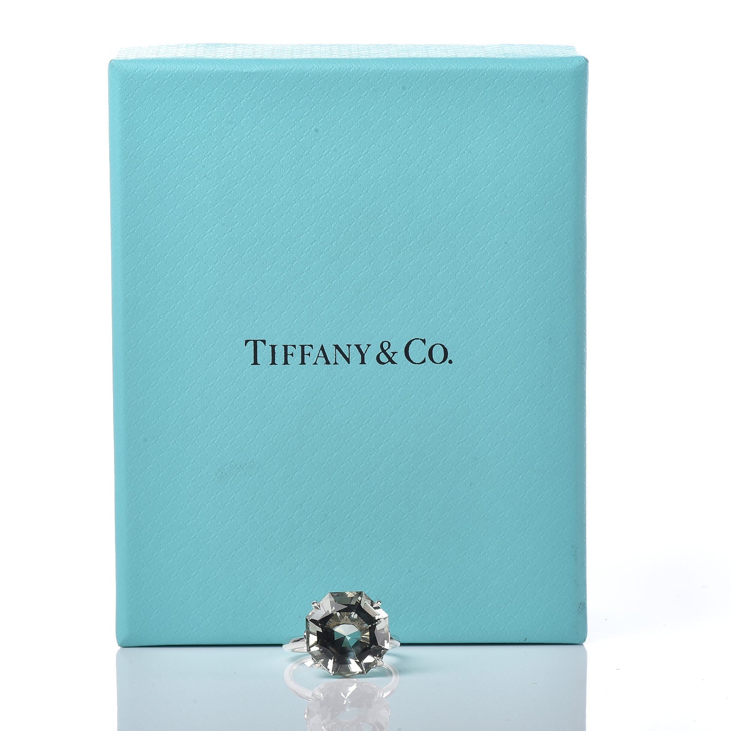 Tiffany Sterling Silver Green Quartz Round Sparklers Cocktail Ring 49 5 6 of 6