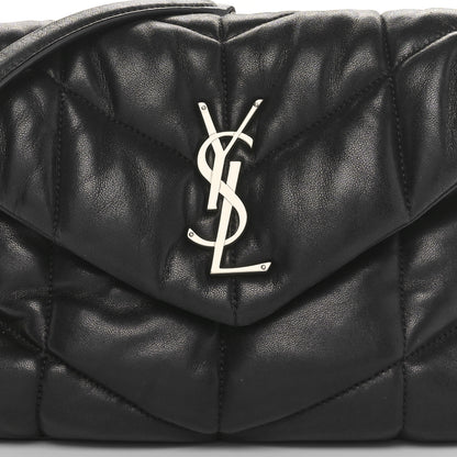 Saint Laurent Lambskin Quilted Small Loulou Puffer Monogram Chain Satchel Black 9 of 11