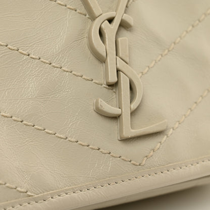 Saint Laurent Crinkled Calfskin Matelasse Monogram Niki Chain Wallet Crema Soft 10 of 10