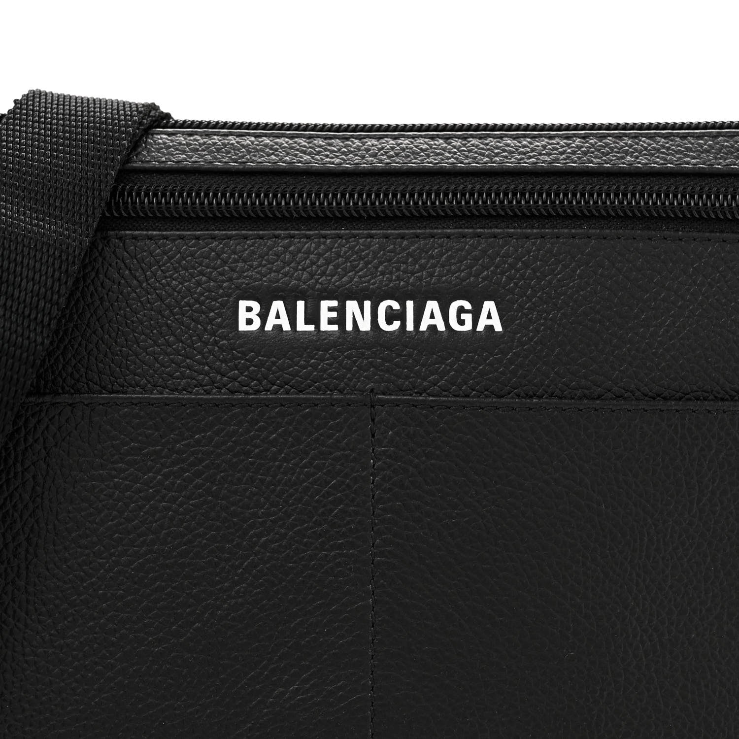 Balenciaga Grained Calfskin Explorer Crossbody Flat Pouch Black 8 of 10