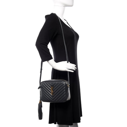 Saint Laurent Calfskin Matelasse Monogram Lou Camera Bag Dark Smog 2 of 12
