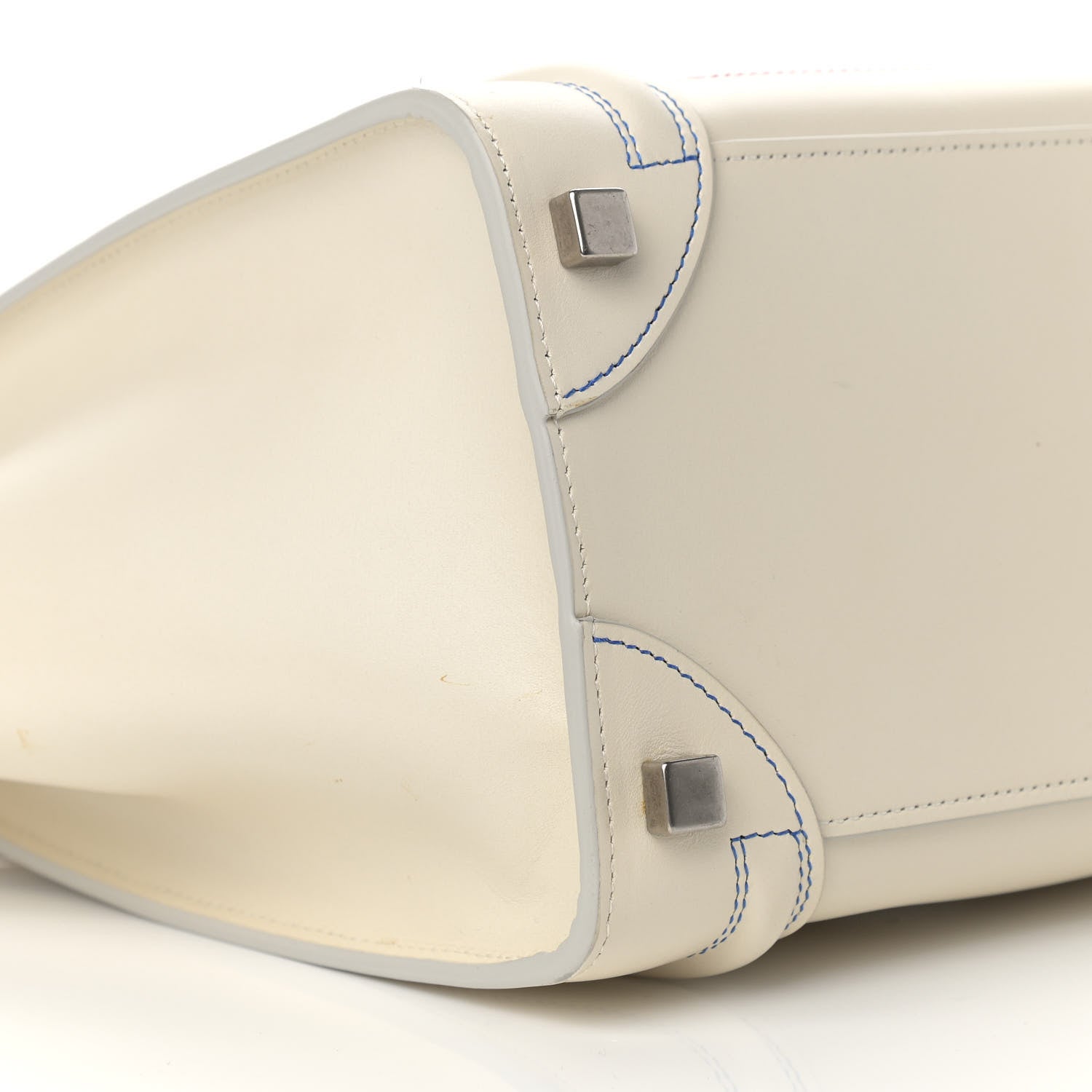 Celine Smooth Calfskin Multicolor Double Stitching Micro Luggage White 7 of 9