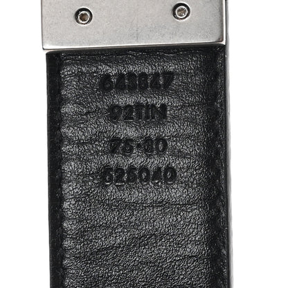 Gucci GG Supreme Monogram Plutone Calfskin Palladium Double G Reversible 30mm Belt 75 30 Black 3 of 4