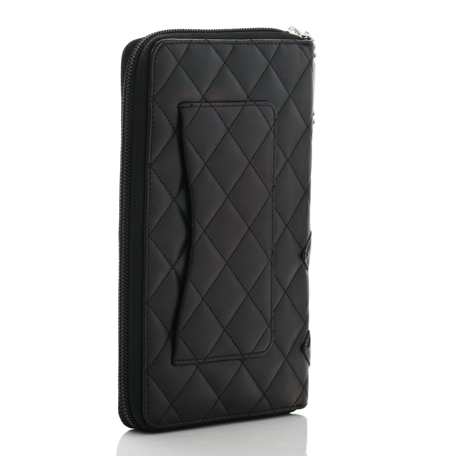 Chanel Calfskin Cambon Zip Around Organizer Wallet Black 3 of 11