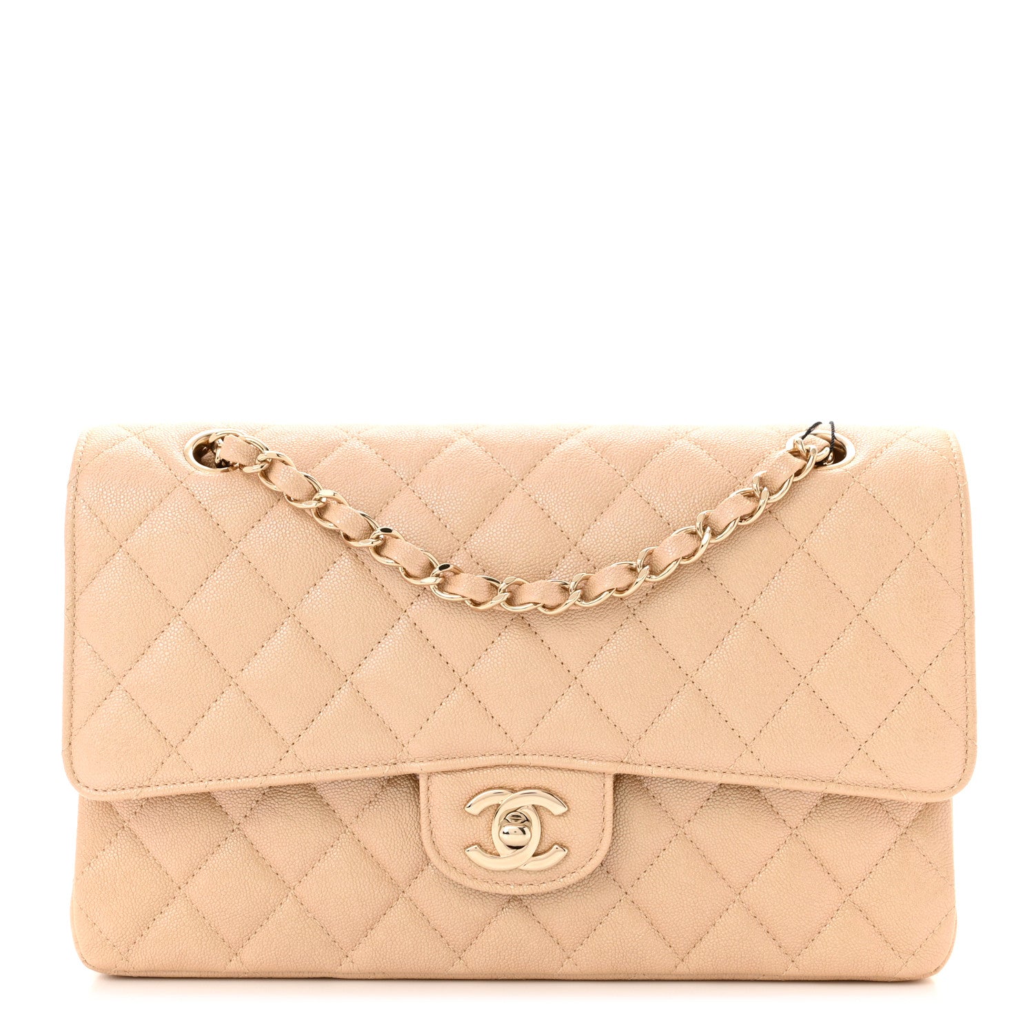 Chanel Iridescent Caviar Quilted Medium Double Flap Beige 1 of 11