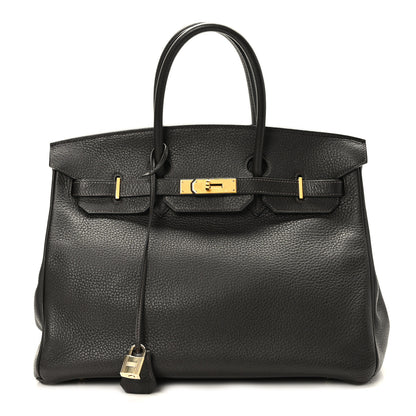 Hermes Taurillon Clemence Birkin 35 Chocolate 1 of 11