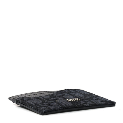 Christian Dior Oblique Grained Calfskin Marquetry Saddle Card Holder Black 4 of 7