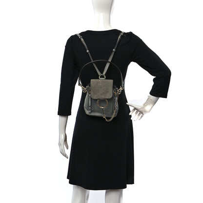 Chloe Suede Calfskin Mini Faye Backpack Washed Blue 3 of 10