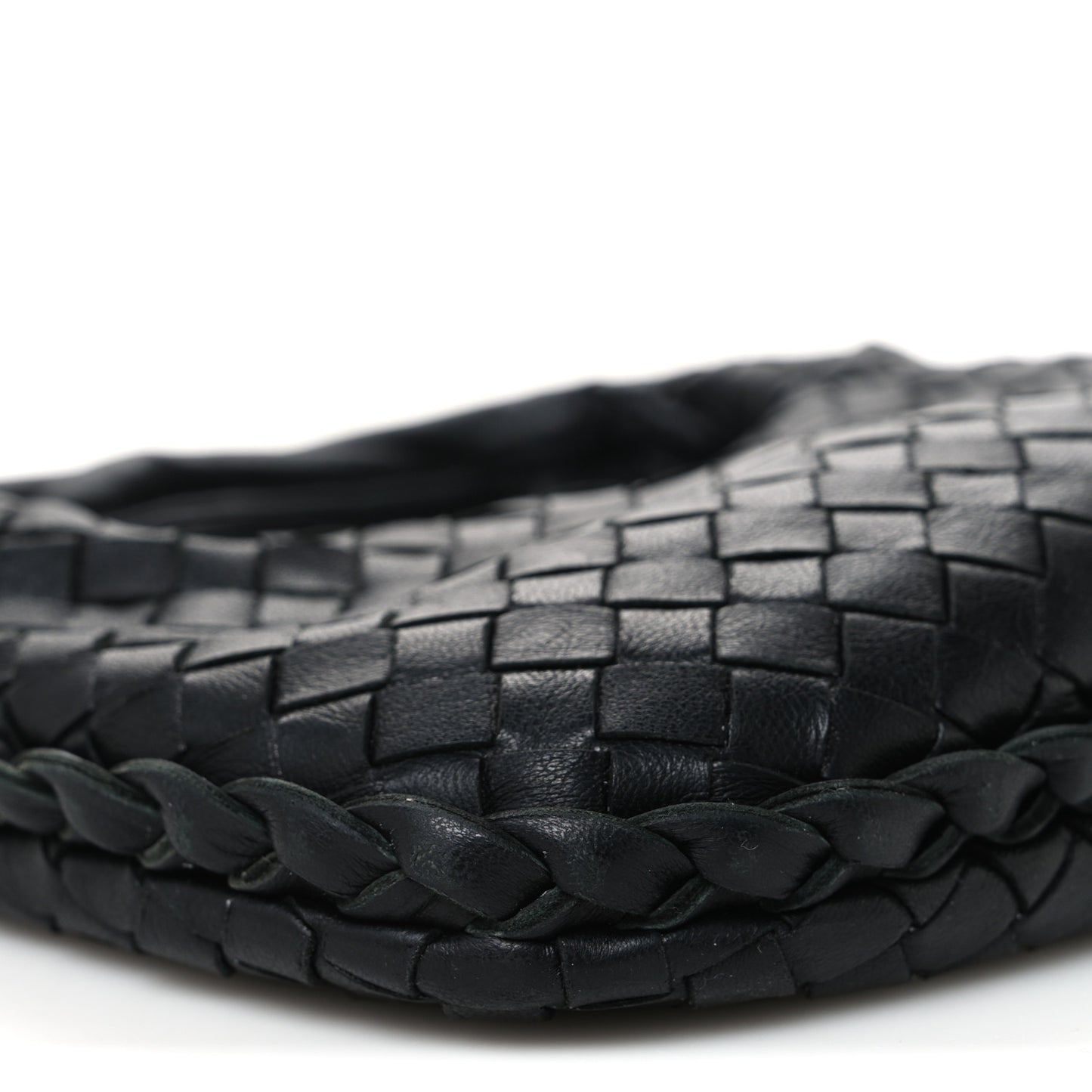 Nappa Intrecciato Pleated Mini Veneta Hobo Black