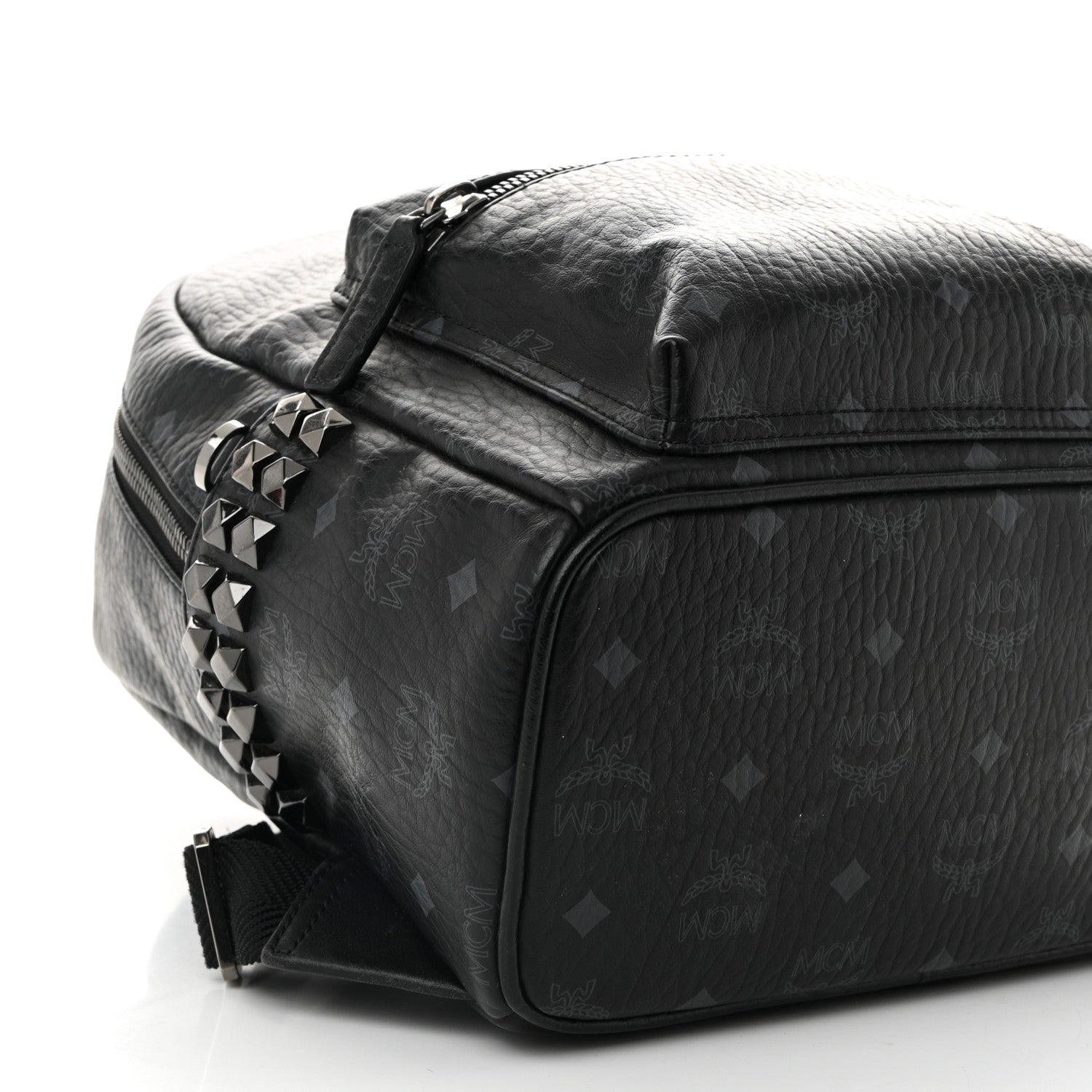 MCM Visetos Small Side Stud Stark Backpack Black 9 of 11