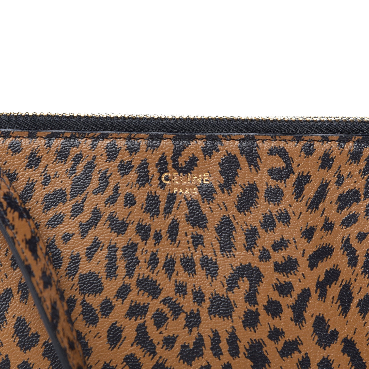 Celine Goatskin Leopard Printed Small Trio Crossbody Bag Brown Black 9 of 11