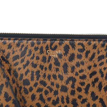 Celine Goatskin Leopard Printed Small Trio Crossbody Bag Brown Black 9 of 11