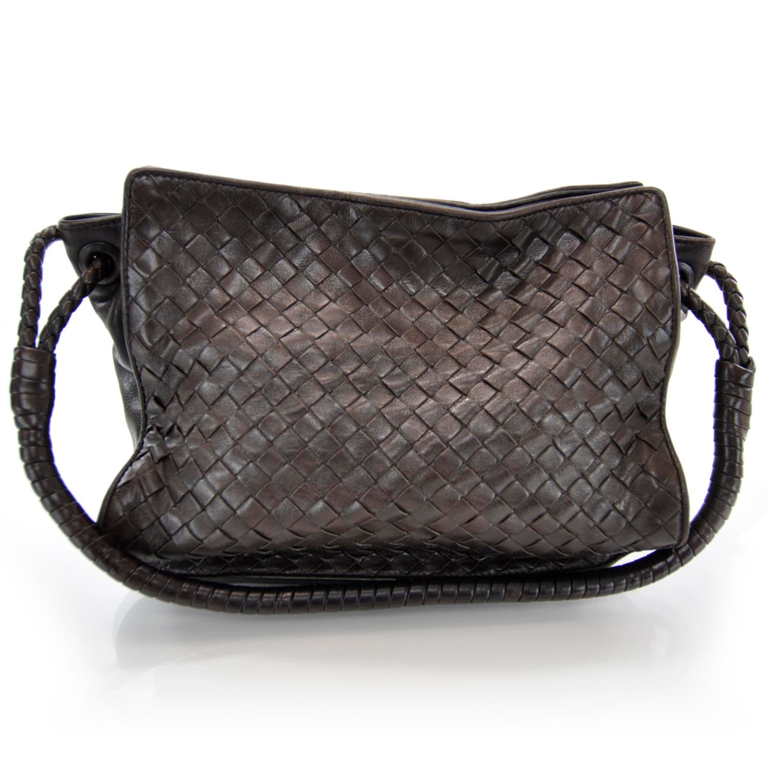 Bottega Veneta Nappa Intrecciato Shoulder Bag Ebano 1 of 8