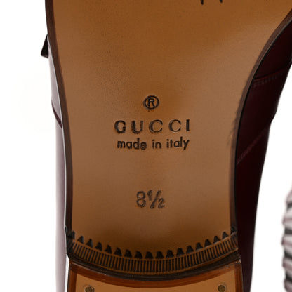 Gucci New Waxed Calfskin Mens G Medallion Toe Ankle Boots 8.5 Red Bordeaux 7 of 9