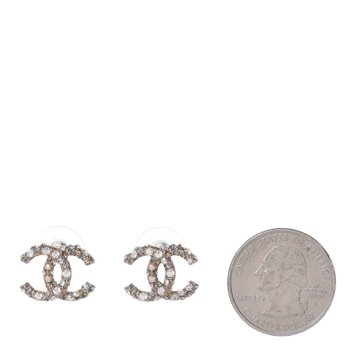 Crystal CC Earrings Gold
