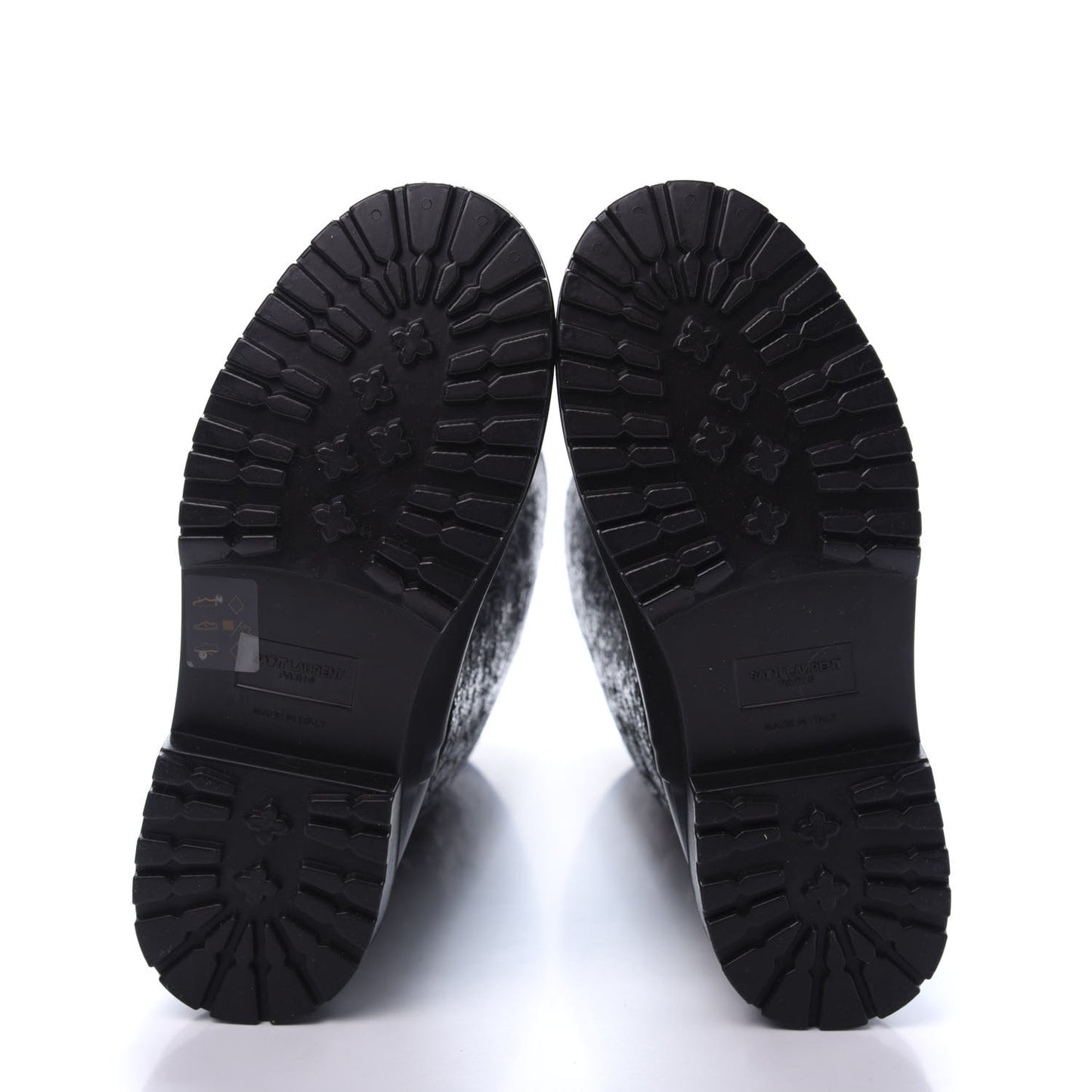 Rubber Sequin Rain Boots 36 Black