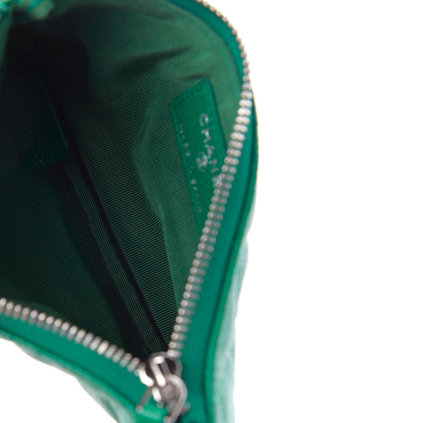 Caviar Quilted Small Cosmetic Case Green