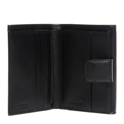 Prada Saffiano Medium Flap Bi-Fold Wallet Black 4 of 9