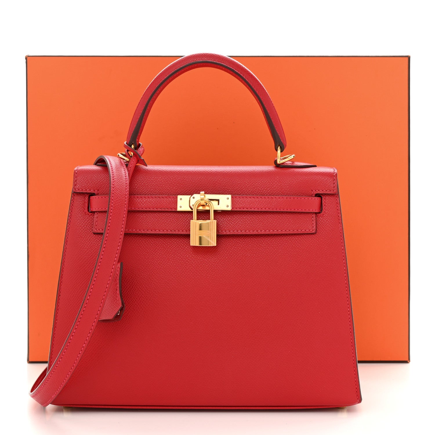 Hermes Epsom Kelly Sellier 25 Rouge Casaque 11 of 11