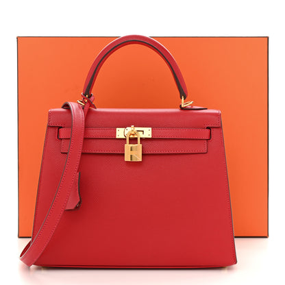 Hermes Epsom Kelly Sellier 25 Rouge Casaque 11 of 11