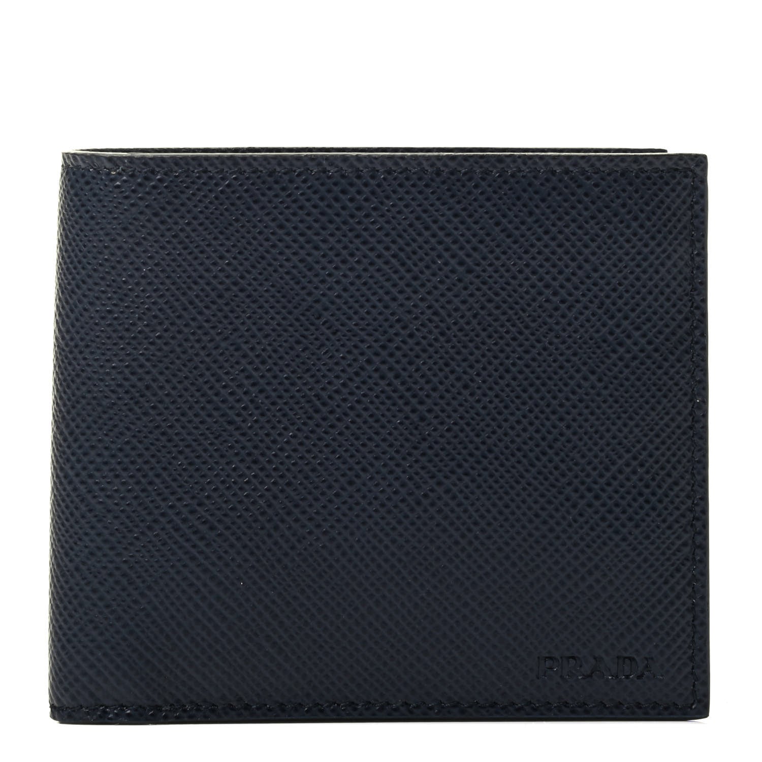 Prada Saffiano Cuir Bi-Fold Wallet Baltico 1 of 3