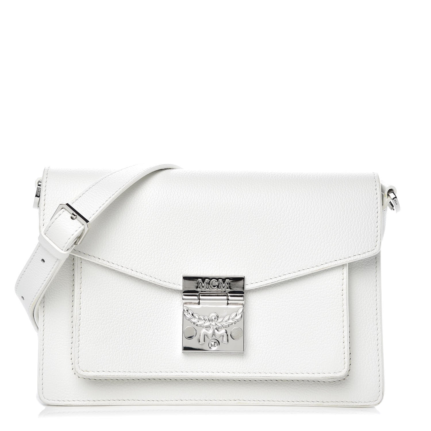 MCM Grained Calfskin Small Patricia Crossbody White 1 of 12