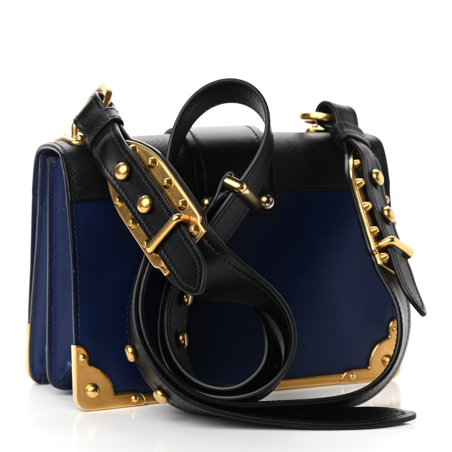 City Calf Saffiano Cahier Bag Bluette Black