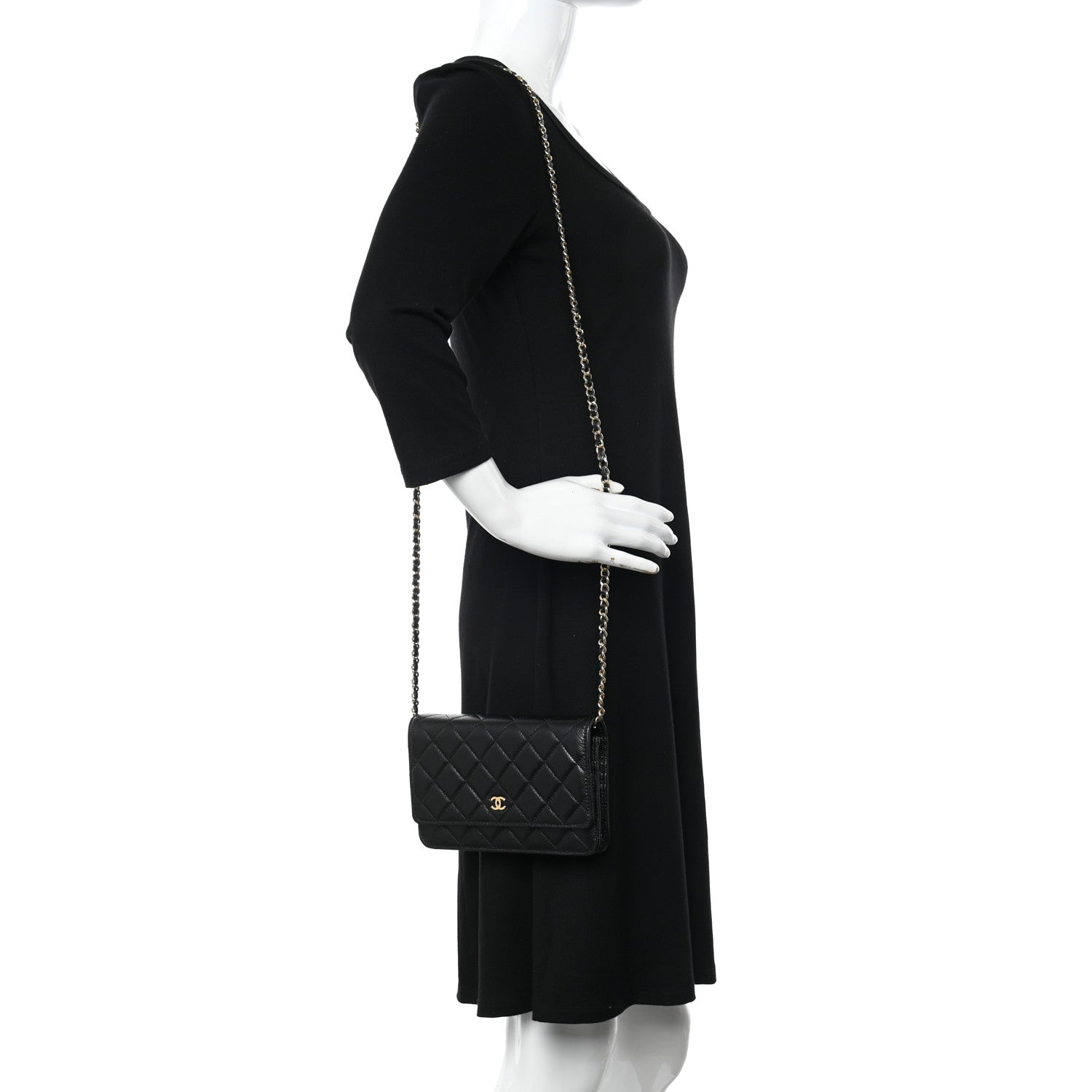 Chanel Caviar Quilted Wallet on Chain WOC Black 2 of 14