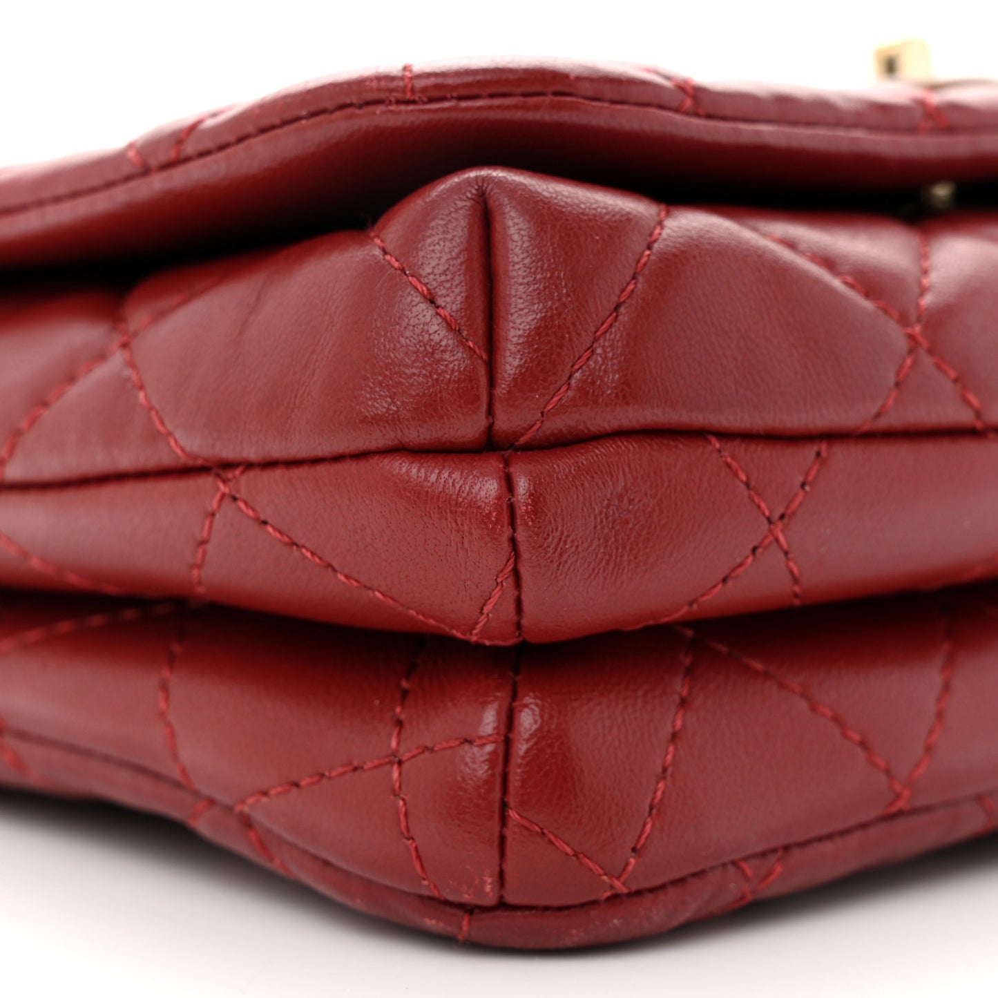 Lambskin Quilted Wood Mini Coco Handle Flap Red