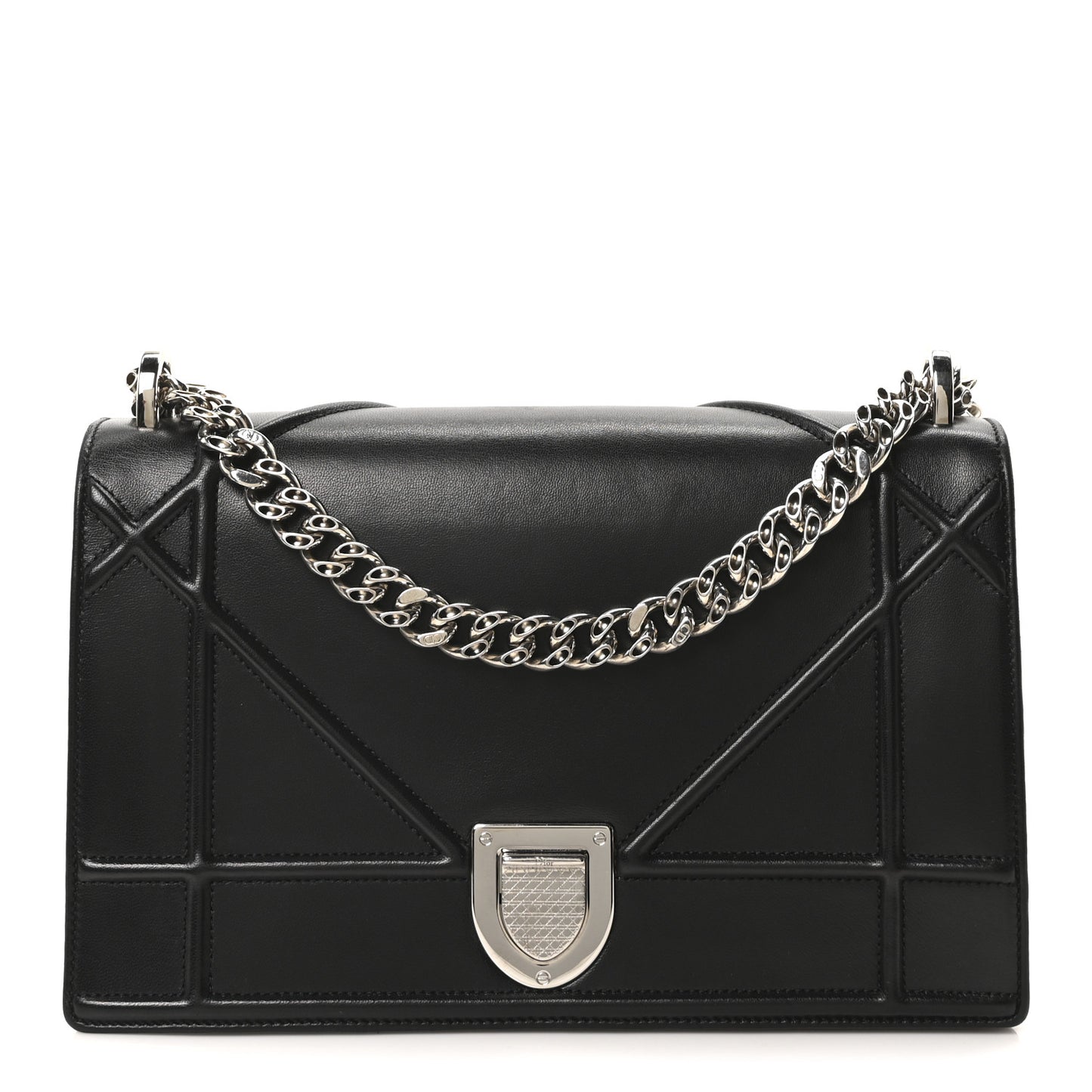 Lambskin Medium Diorama Flap Bag Black