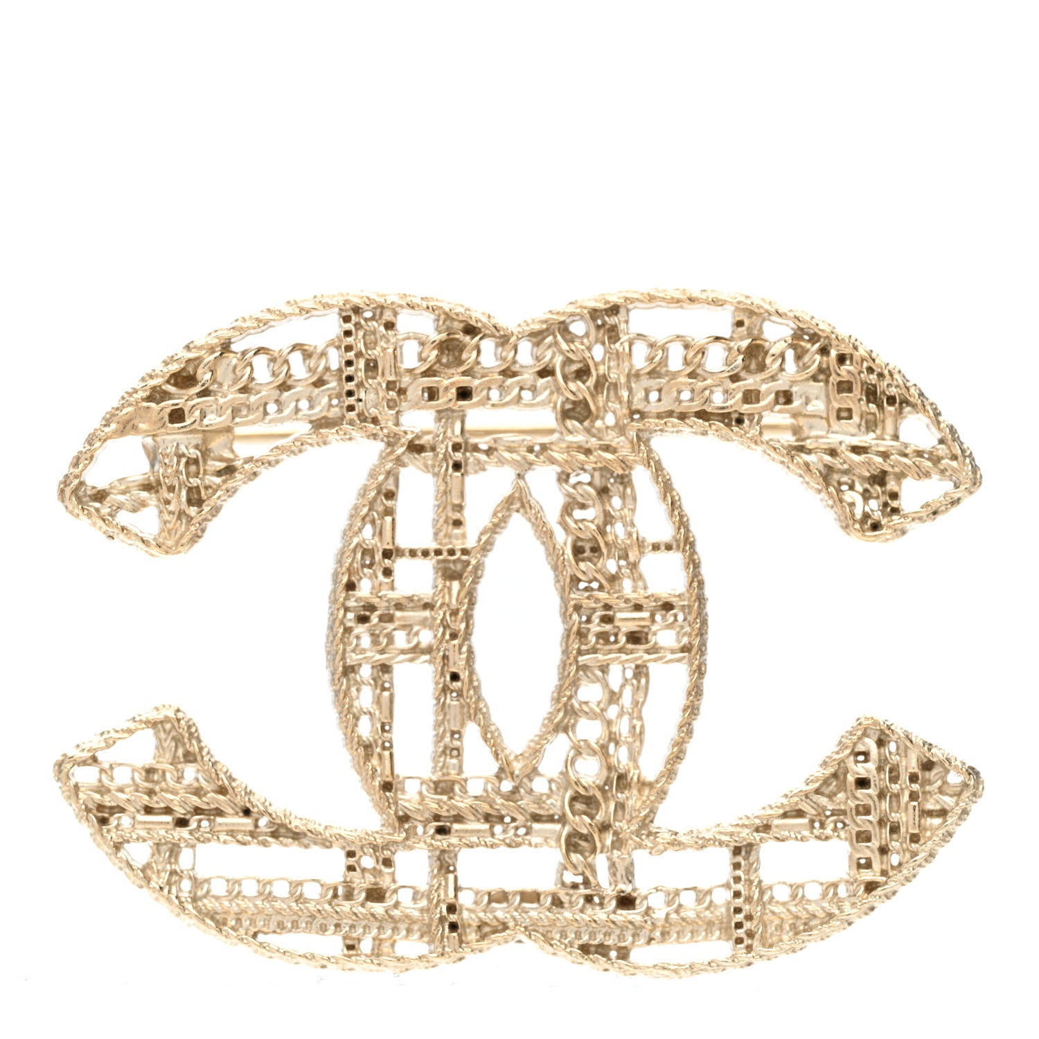 Chanel Chain CC Brooch Light Gold 1 of 5